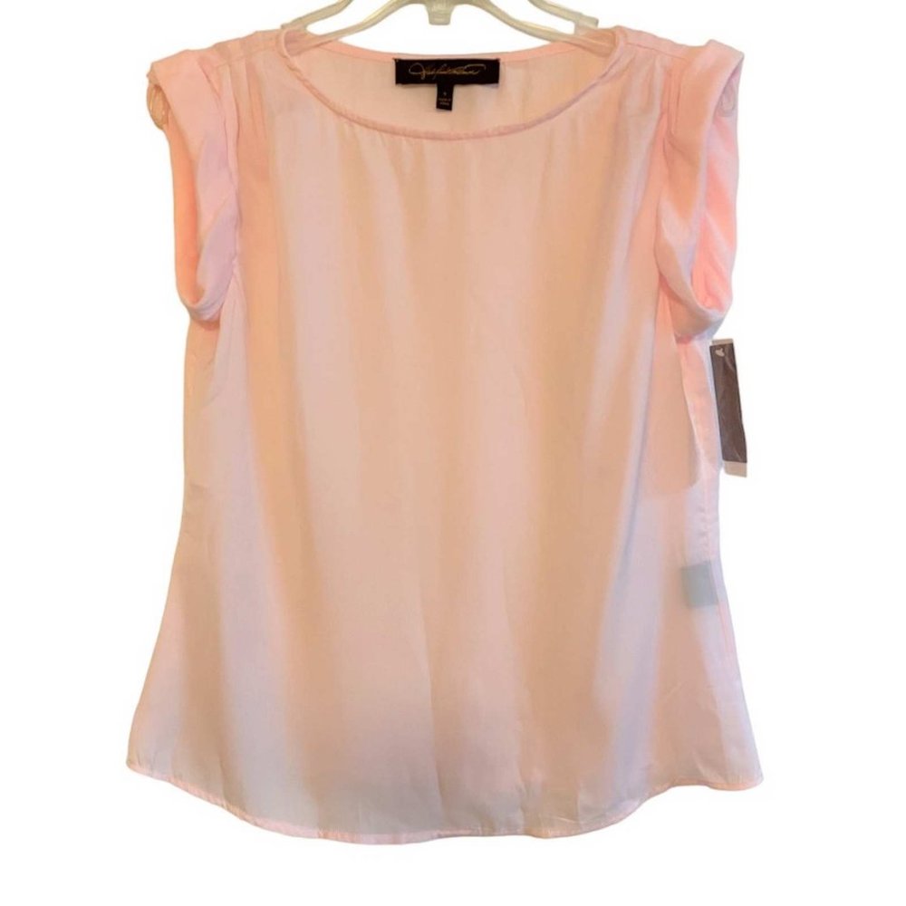 Hal Rubenstein Short Sleeve Rolled Hem Top SMALL (404)